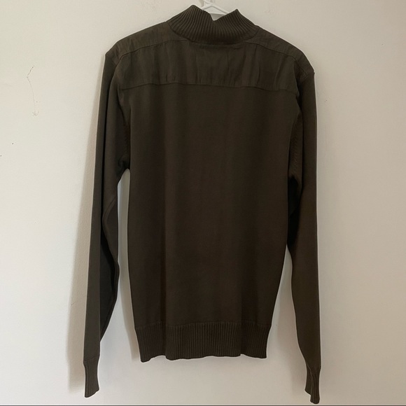 OSCAR DE LA RENTA Men’s Olive Green Quarter Zip Sweater - Picture 8 of 14